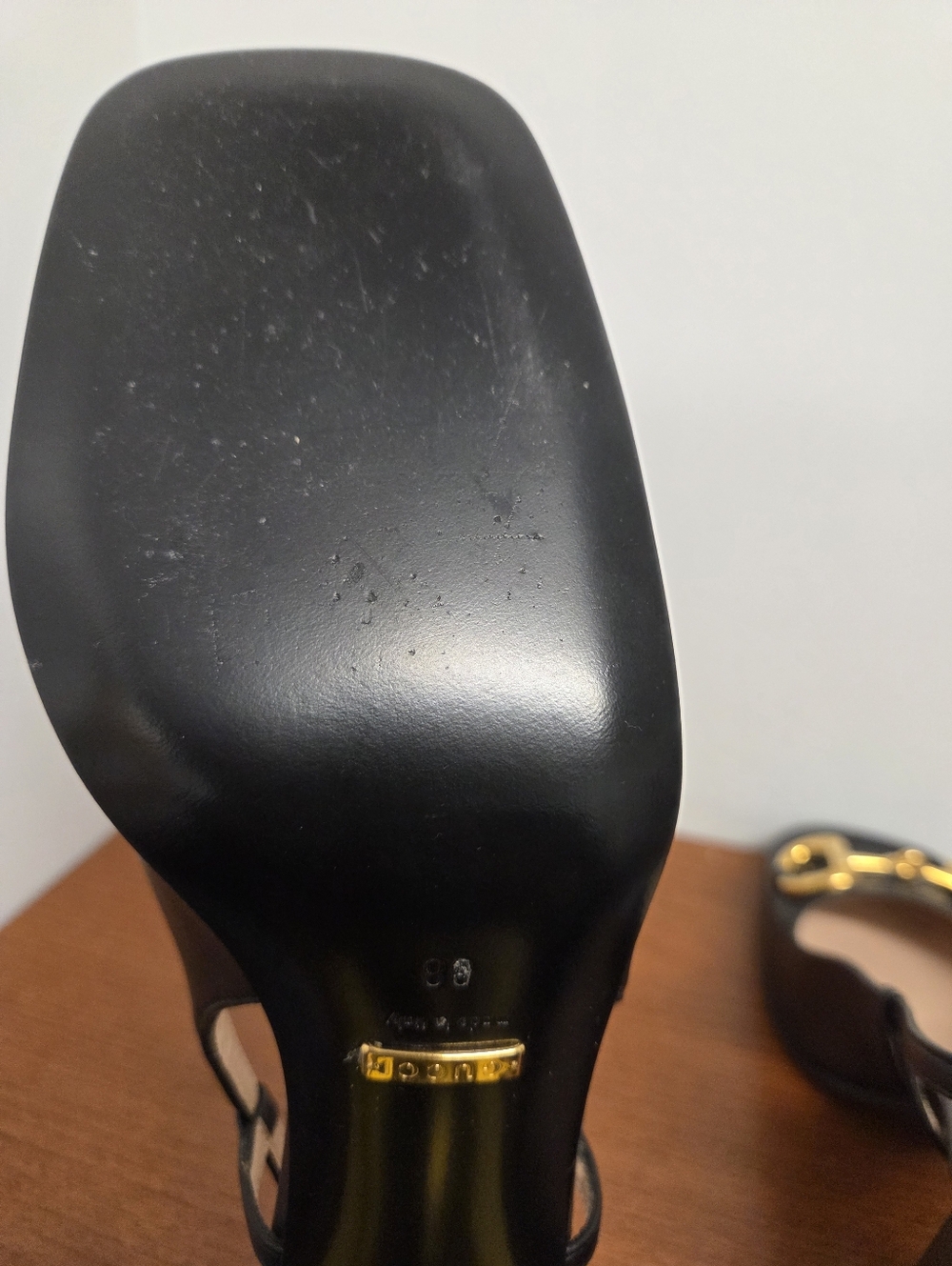 Gucci Black Leather Horsebit Slingback Pumps- Receipt Attached - Picture 9 of 9